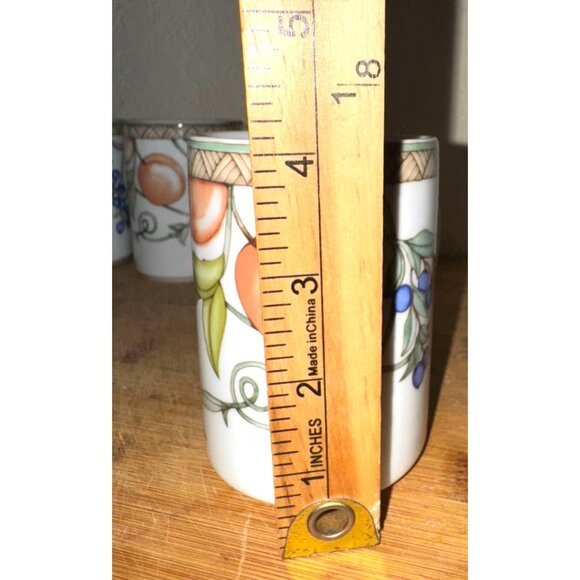 Dansk Umbrian Fruits Porcelain Coffee Mugs Set Of 4 Microwave/Dishwasher Safe - Picture 5 of 7